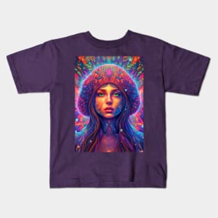 Purple Whirlwind with green eyes Kids T-Shirt